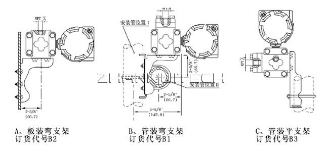 1151电容式压力变送器安装方式