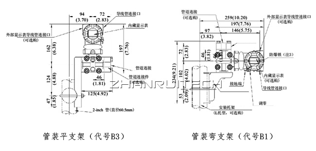 3051X单晶硅压力变送器安装方式