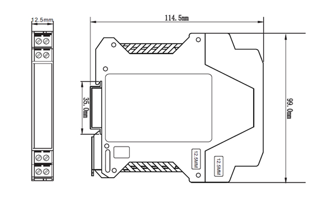 ZR-2000模拟量隔离器外形尺寸