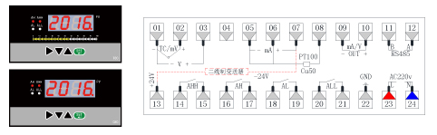 ZR-C803/TC803单光柱数显表接线图
