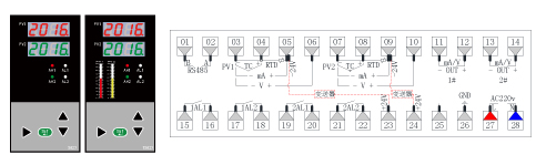 ZR-S823/TS823双光柱数显表接图