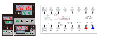 AT808A/E/F智能PID调节仪接线图