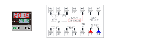 AT808D智能PID调节仪接线图